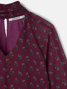 Blusa Cuello Estampado Motivos Burdeos - Silbon