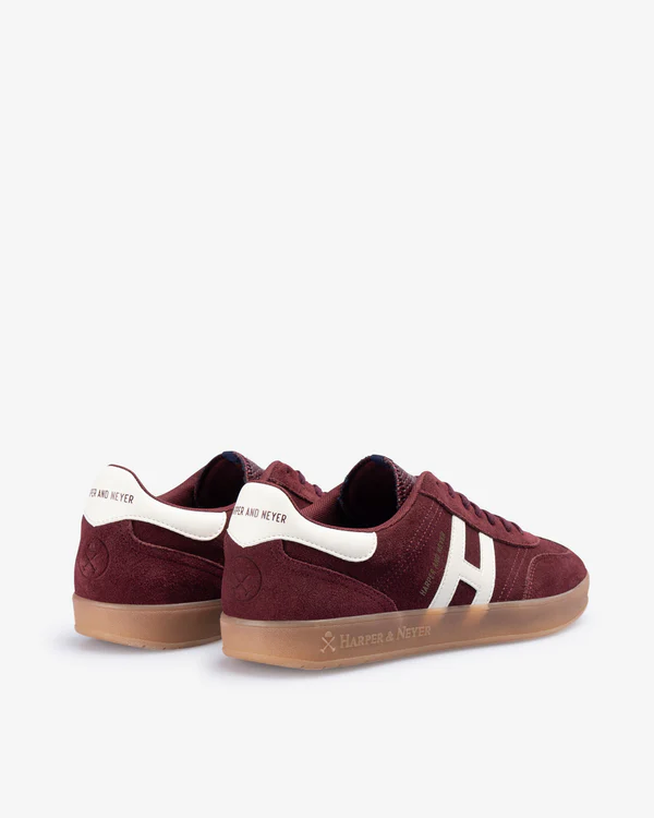 Sneaker Hamptons Suede Burgundy - Harper &amp; Neyer