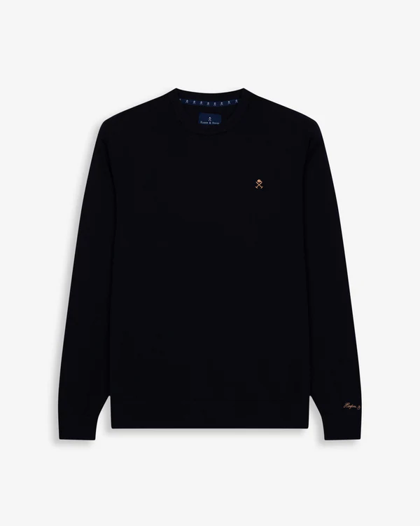 Jersey Icon Round Neck Navy Blue - Harper &amp; Neyer