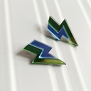 Pendientes Metacrilato Rayo Doble Color Verde-Azul