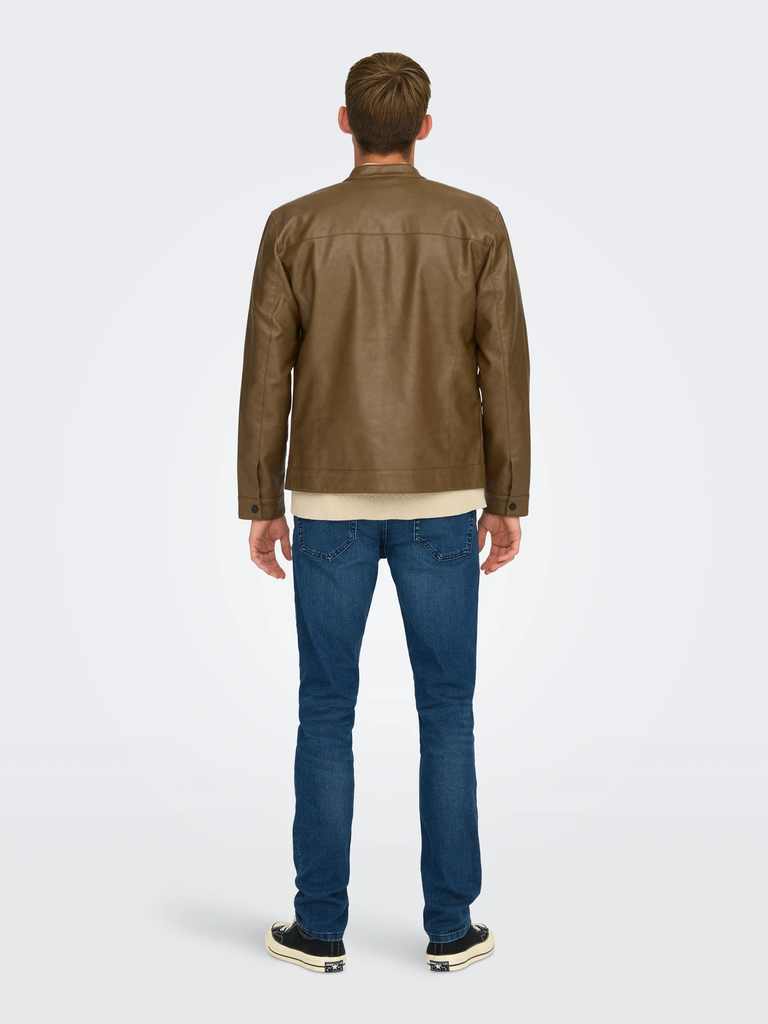 Chaqueta Onsmike Pu Racer Jacket Otw Noos Monks Robe - Only &amp; Sons