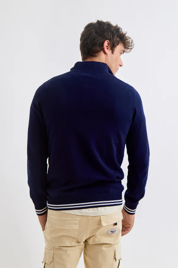 Jersey Media Cremallera Cuello Polo Marino - Williot