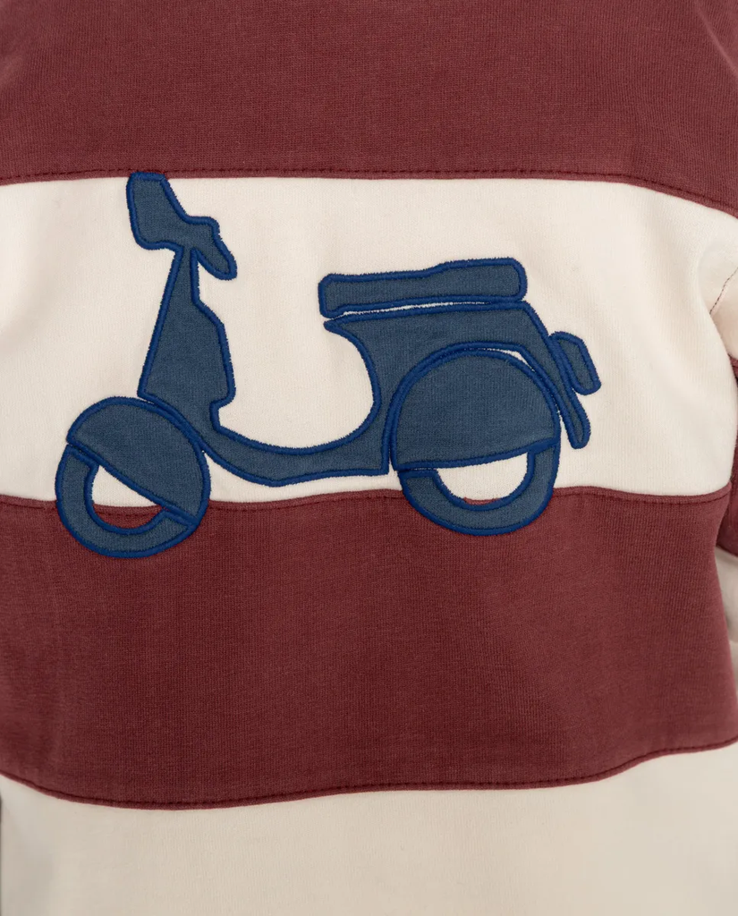 Polo Niño Rugby Stripes Moto Burdeos - Scotta