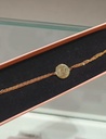 Pulsera Medalla Grabable Doble Cadena Dorada