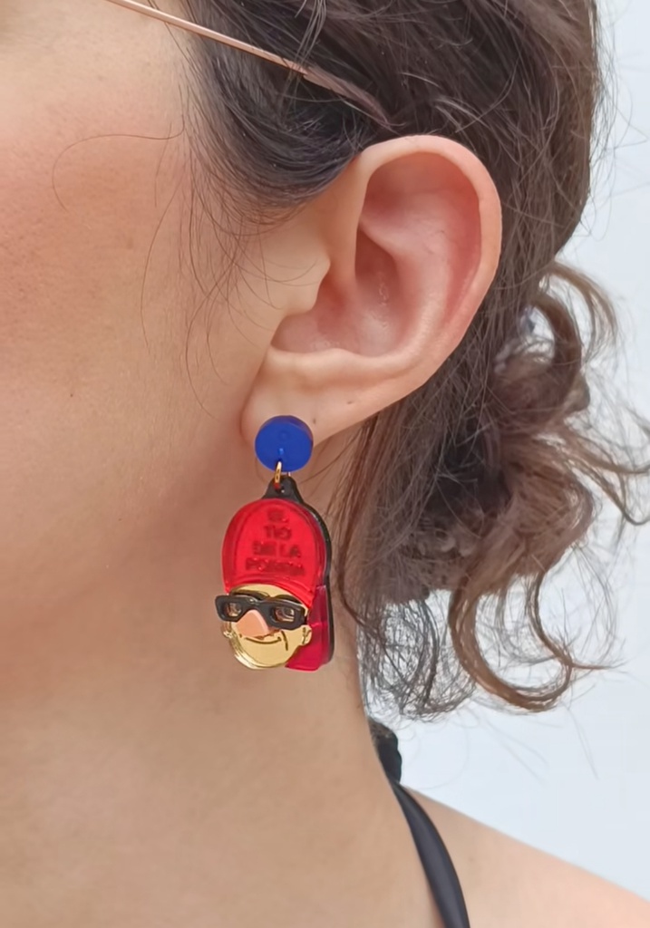 Pendientes Metacrilato Tio De La Porra 3D