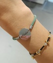 Pulsera Cordón Medalla Grabable Plateado (+ COLORES)