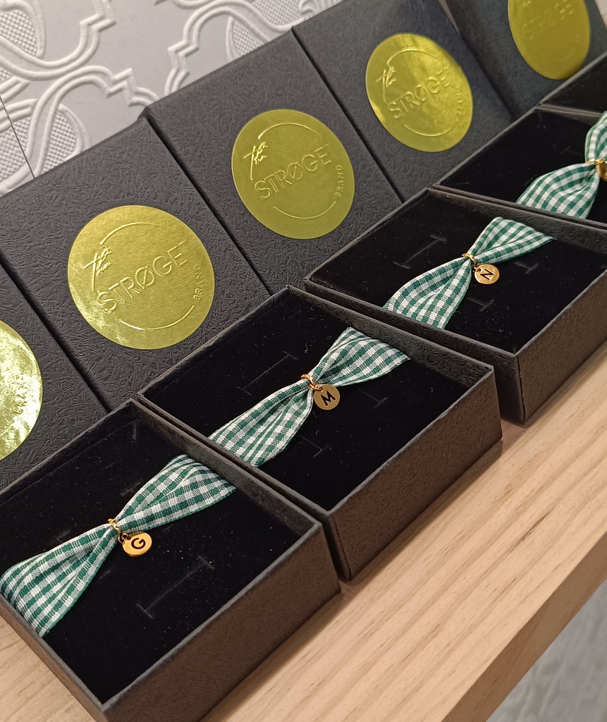 Pulsera Cinta Algodón Vichy con Inicial Chapita (+ COLORES)