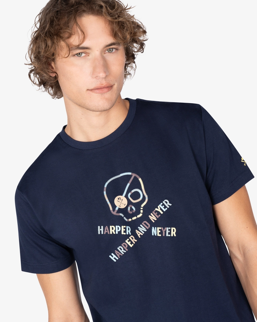 Camiseta Skull Navy Blue - Harper &amp; Neyer