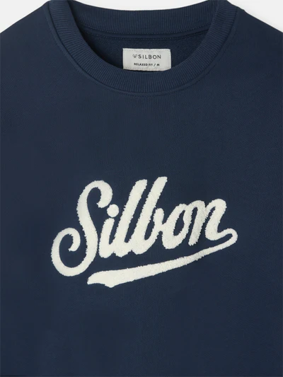 Sudadera Relaxed Fit Retro Azul Marino - Silbon