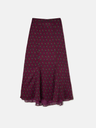 Falda Midi Estampados Motivos Burdeos - Silbon