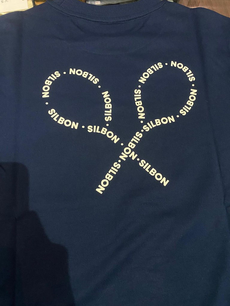 Camiseta Raquetas Lettering Azul Marino - Silbon