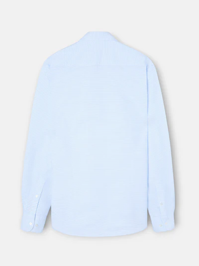 Camisa Sport Oxford Rayas Horizontales Celeste - Silbon