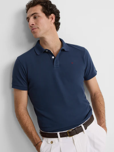 Polo Clásico Liso Azul Marino - Silbon