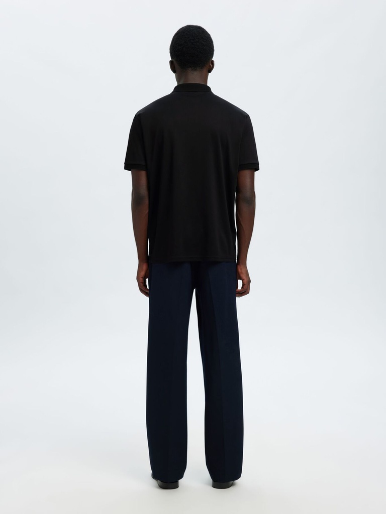 Slhfave Button SS Polo Noos Black - Selected