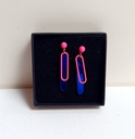 Pendientes Neón Forma Geo Rosa Azul