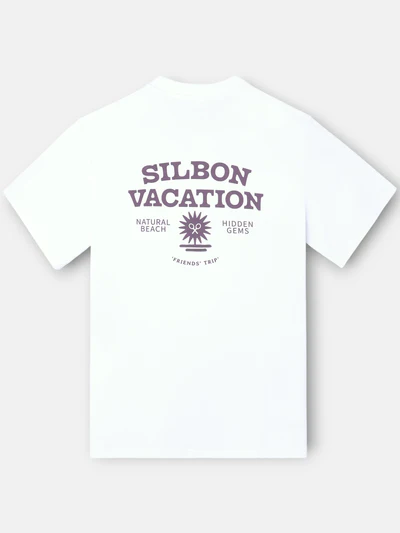 Camiseta Relaxed Fit Silbon Vacation Blanco - Silbon