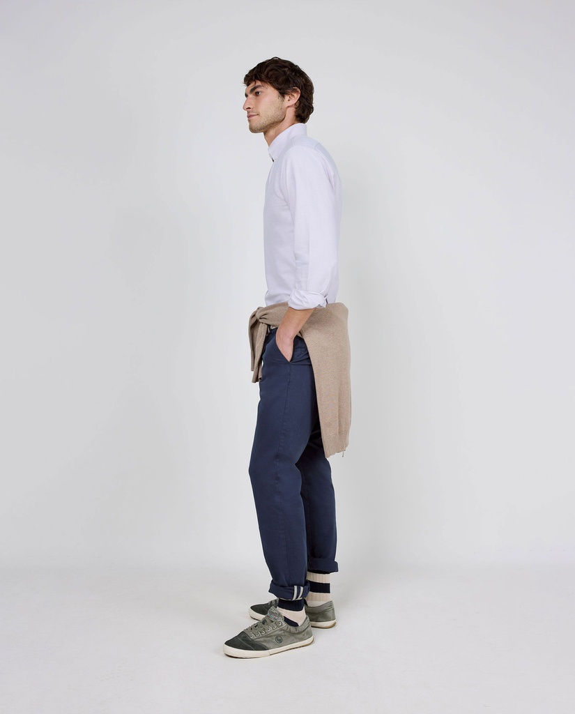 Camisa Oxford Liso Rosa Oscuro - El Ganso