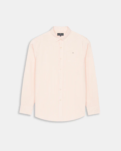 Camisa Mediterraneo Striped Oxford Coral Peach - Harper &amp; Neyer