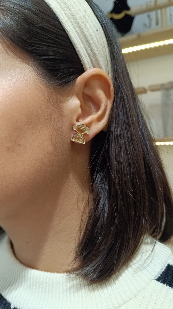 Pendientes Metacrilato Mini Fallera Dorado