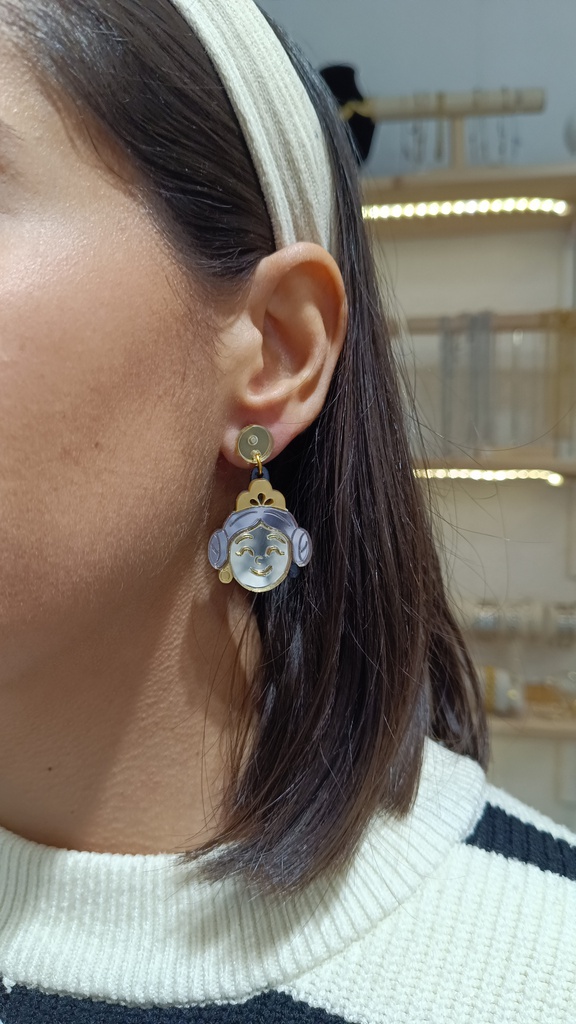 Pendientes Metacrilato Fallera Peinetas y Fallero Pañuelo