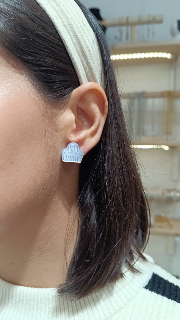 Pendientes Metacrilato Peinetas Fallera (PROMO 1 PAR PLATEADO + 1 PAR DORADO)