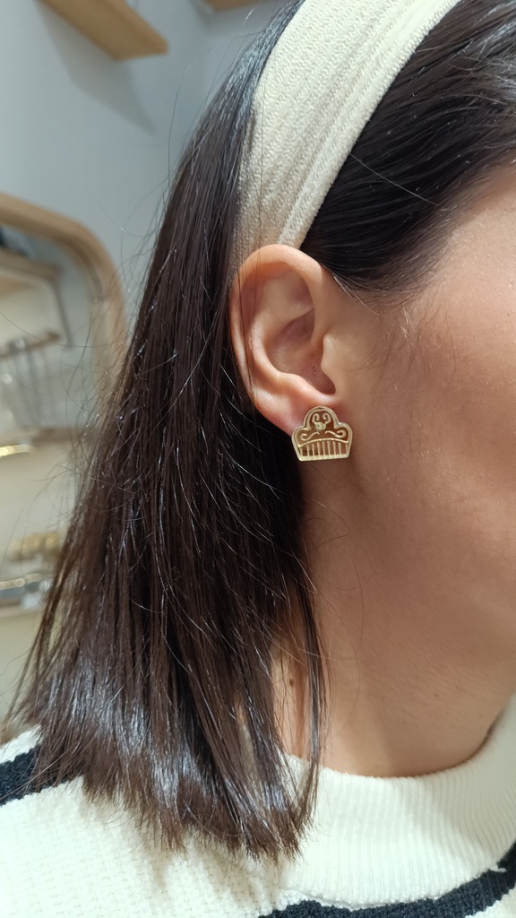 Pendientes Metacrilato Peinetas Fallera (PROMO 1 PAR PLATEADO + 1 PAR DORADO)