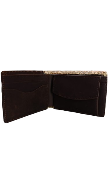 Cartera Detalle Étnico Piel Marrón - Silbon