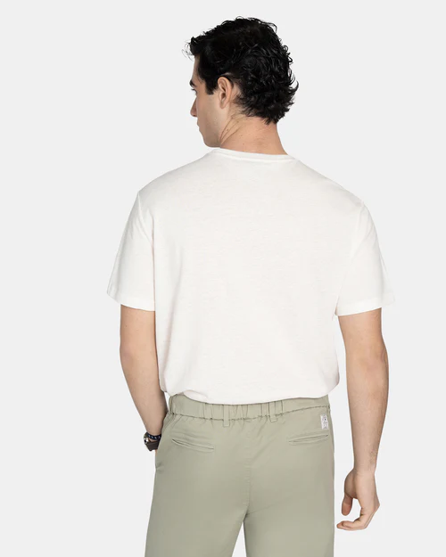 Camiseta Cotton Linnen Pocket White Mist - Harper &amp; Neyer