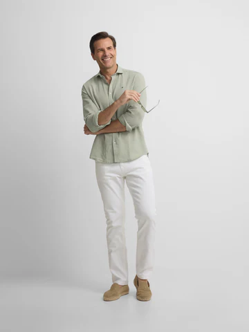 Camisa Sport Lino Verde Medio - Silbon