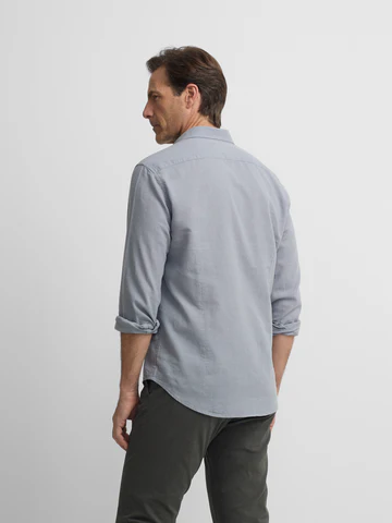 Camisa Sport Lino Azul Gris - Silbon
