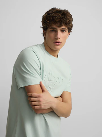 Camiseta Silbon Relieve Tono Aguamarina - Silbon