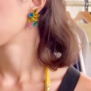 Pendientes Metacrilato Flor Colores