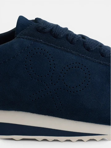 Zapatilla Serraje Logo Perforado Azul Marino - Silbon