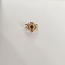 Anillo Doble Pétalo Negro Dorado