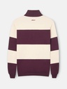 Sudadera Media Cremallera Raya Ancha Burdeos - Silbon