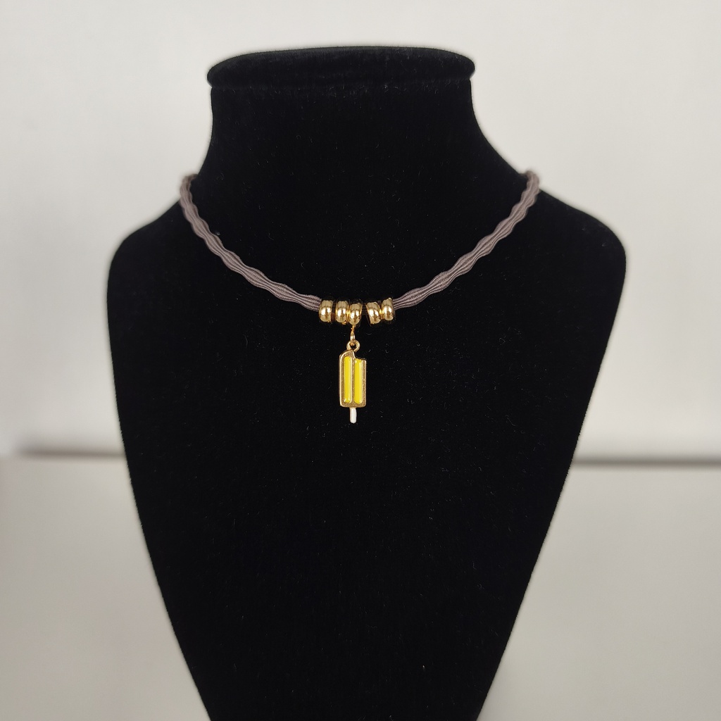 Collar Cordón Helado Amarillo Dorado