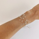 Brazalete Fantasia Perlas Blancas Plateado