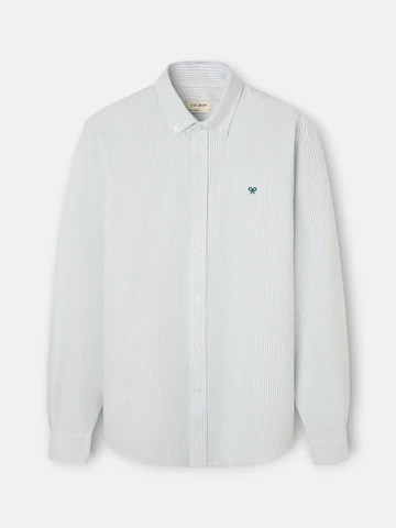 Camisa Sport Oxford Rayas Verde - Silbon