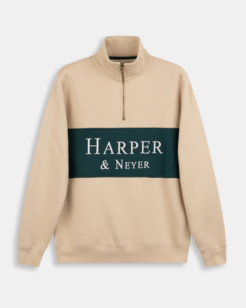 Sudadera Half Zipper Maryland Golden Sand - Harper &amp; Neyer