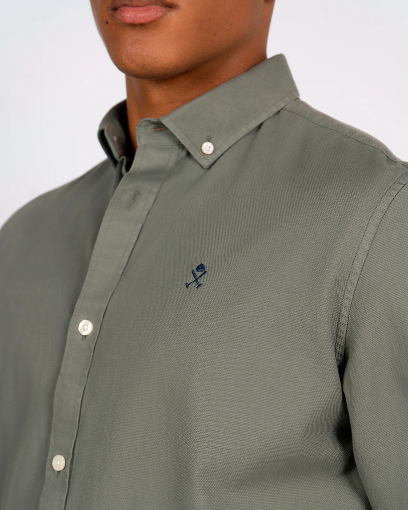 Camisa Estructura Veneto Green Mosswood - Harper &amp; Neyer
