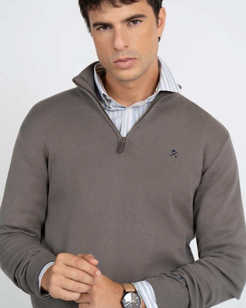 Jersey Zipper Gray Ember - Harper &amp; Neyer