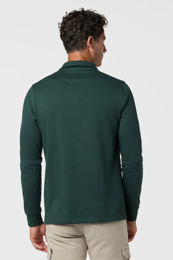 Polo Clásico Manga Larga Verde Oscuro - Williot