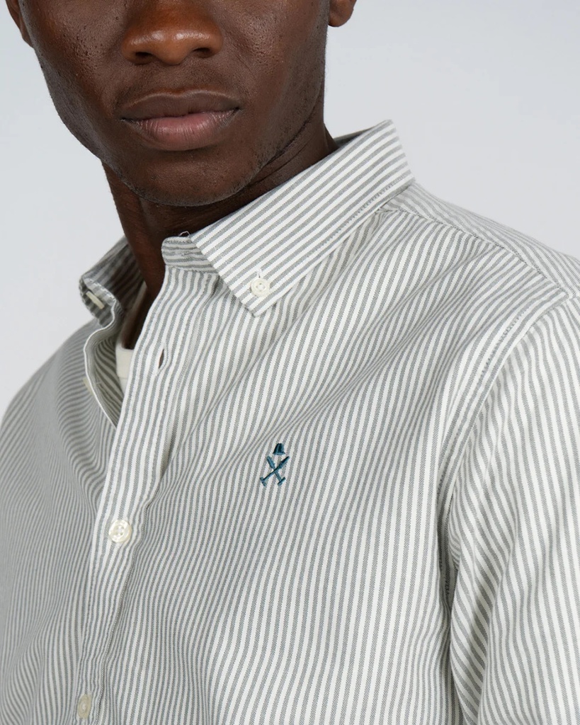 Camisa Rayas Mediterráneo Green Mosswood - Harper &amp; Neyer