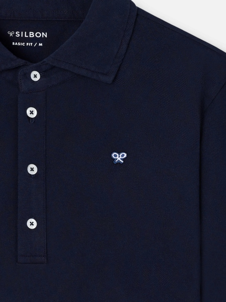 Polo Manga Larga Azul Marino - Silbon