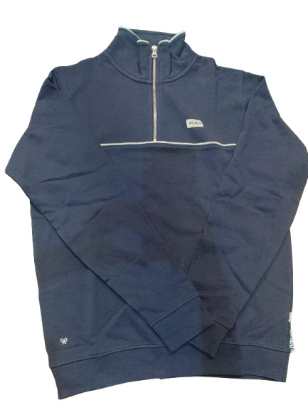Sudadera Media Cremallera Vivos Contraste Azul Marino - Silbon