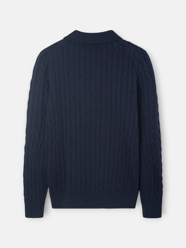 Jersey Cuello Polo Ochos Azul Marino - Silbon