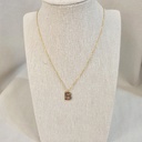 Collar Inicial Dorada Brillos Multicolor Letra "B"