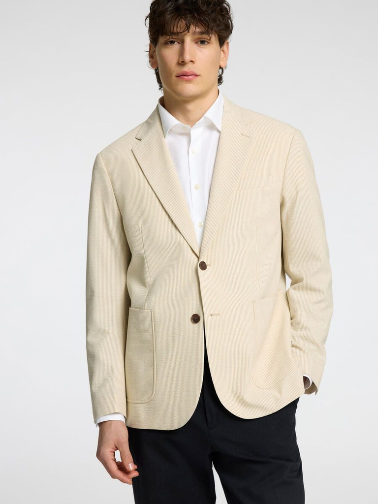Slhreg Yale Seersucker Blz - Americana Sand - Selected Homme