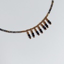 Collar Cadena De Pedrería Dorado