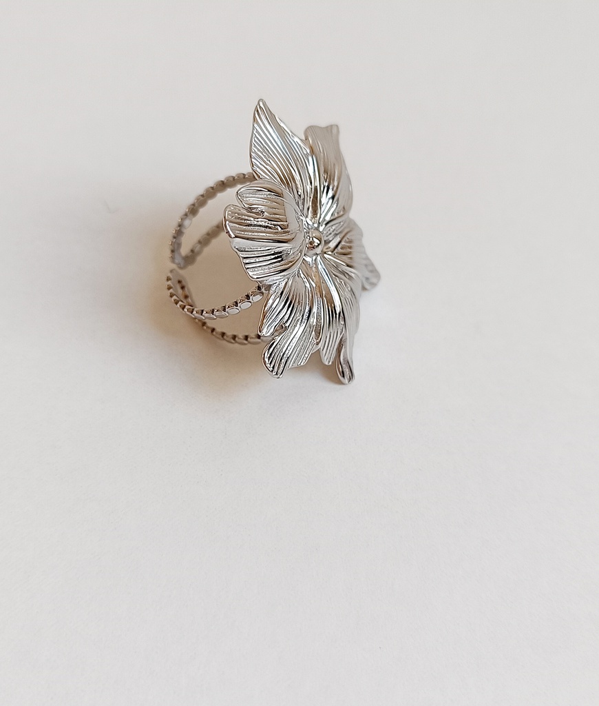 Anillo Maxi Flor (Plateado)